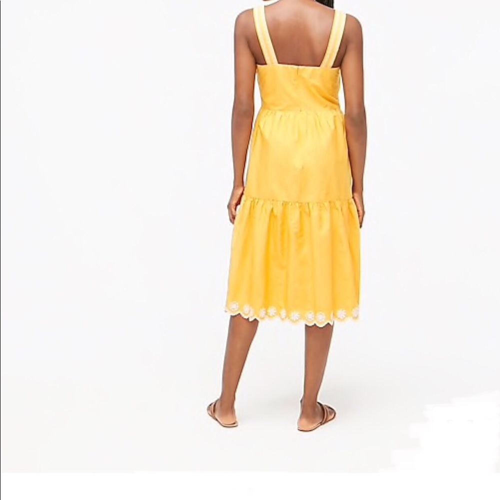 New J. Crew Embroidered Scalloped Tiered Dress - Picture 4 of 5